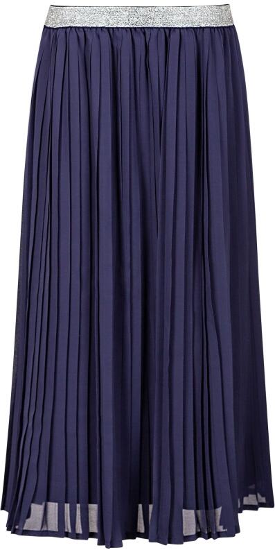 Happy Girls Teens Mädchenrock mit Glitzerbund Plissee blau