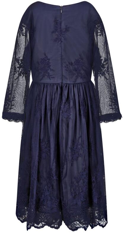 Happy Girls Teens Kleid Kinderkleid festlich Konfirmation Iris blau