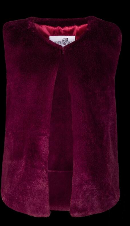 Happy Girls Mädchen Weste lang Kunstfell berry