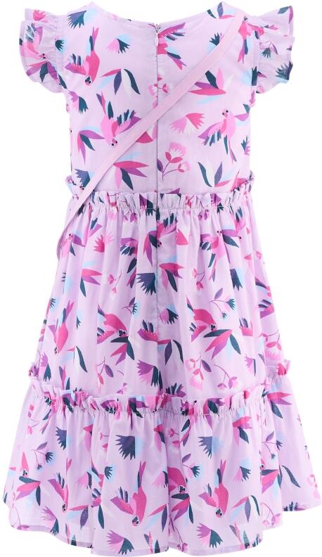 Happy Girls Mädchen Kleid Sommerkleid mit Tasche flieder