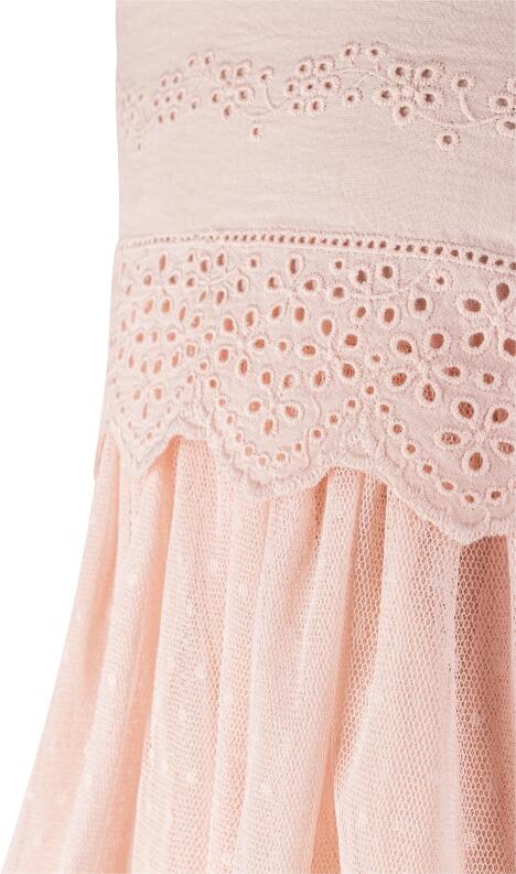 Happy Girls Blumenkind Mädchen Kleid festlich Lochstickerei rosa