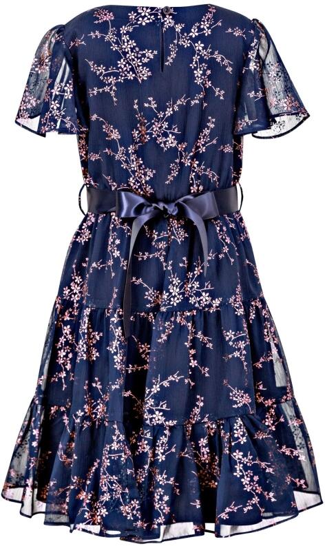 Happy Girls festliches Kinderkleid mit Golddruck Adelina blau