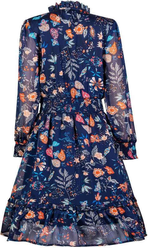 Happy Girls Kinder Teens Kleid Volants und Rüschen blau