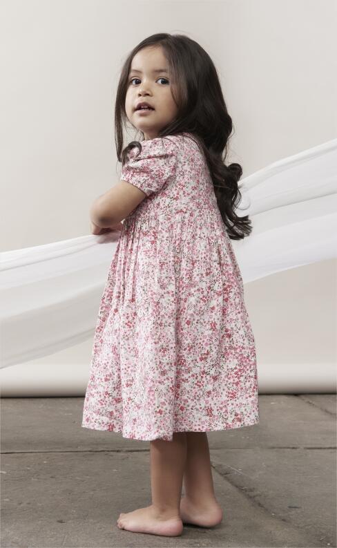 Creamie Kinder Sommerkleid Floral pink