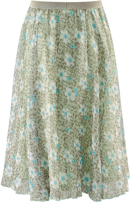 Happy Girls Teens Mädchen Rock mit Glitzerbund grün