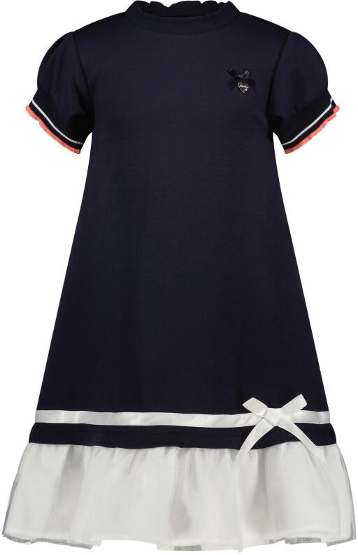 Le Chic Mädchen Kleid mit Tüllvolant blau