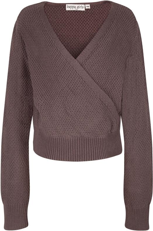 Happy Girls Kinder Mädchen Pullover in Wickeloptik grau