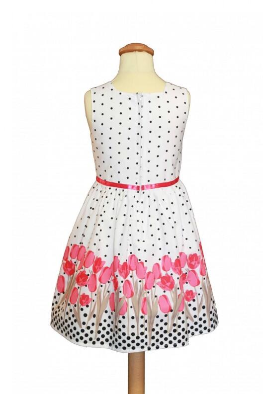 Sommerkleid Mädchen Kleid Tulpen pink