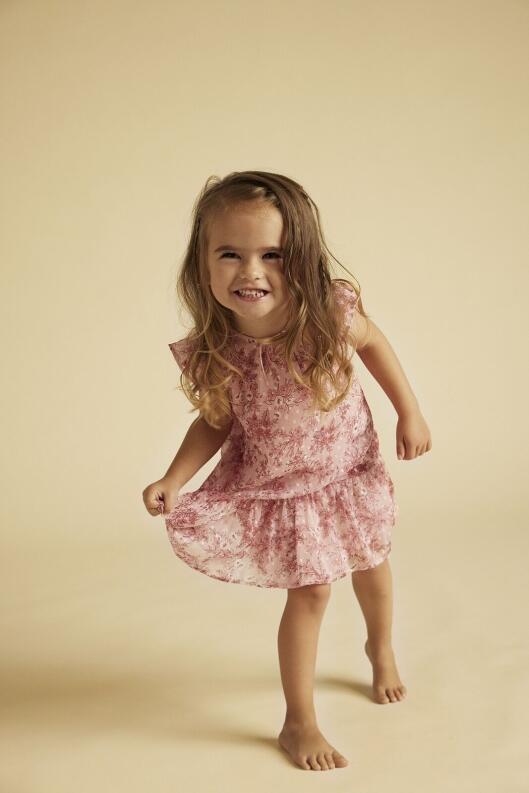 Creamie Mädchen Kleid Sommerkleid Flower rosa