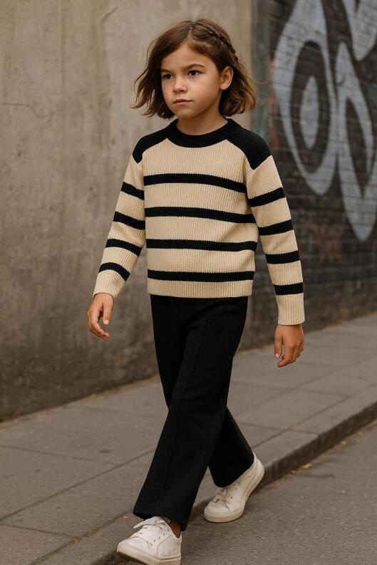 DANAMADE Teens Mädchen Strick Pullover Tea Ecru