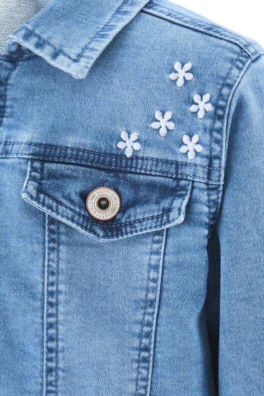 Happy Girls Jeansjacke mit Stickerei blau
