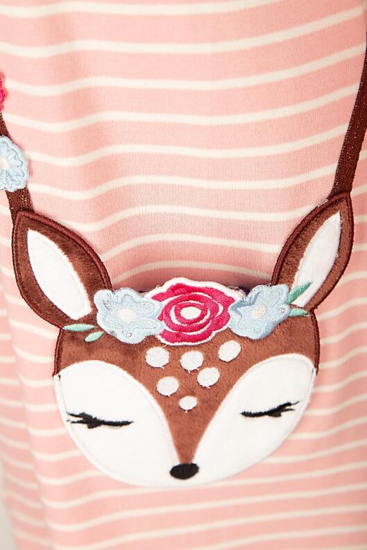 Happy Girls Kinder Mädchen Kleid gestreift salmon rosa