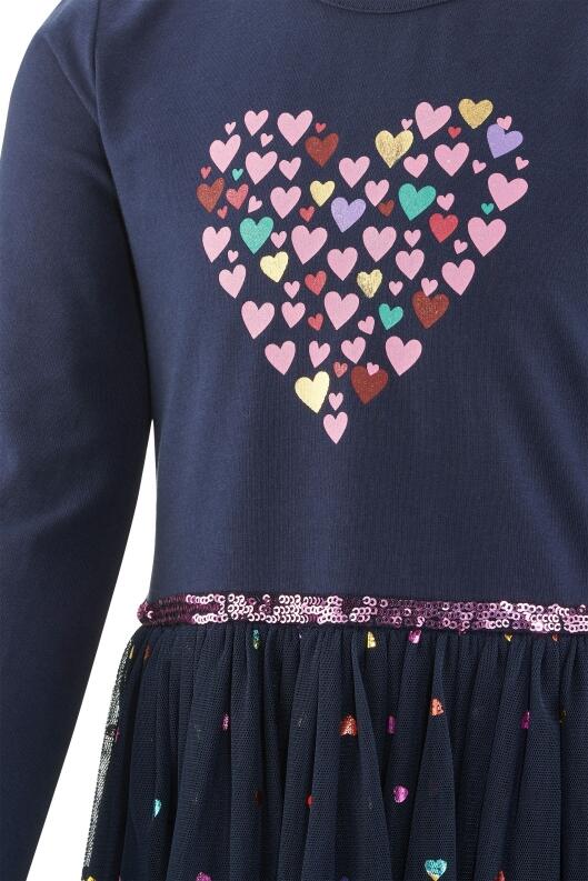 Happy Girls Kinderkleid Mädchen Kleid Herzchen blau