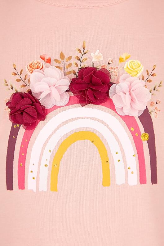 Happy Girls Mädchen Kinder Kleid Regenbogen rosa