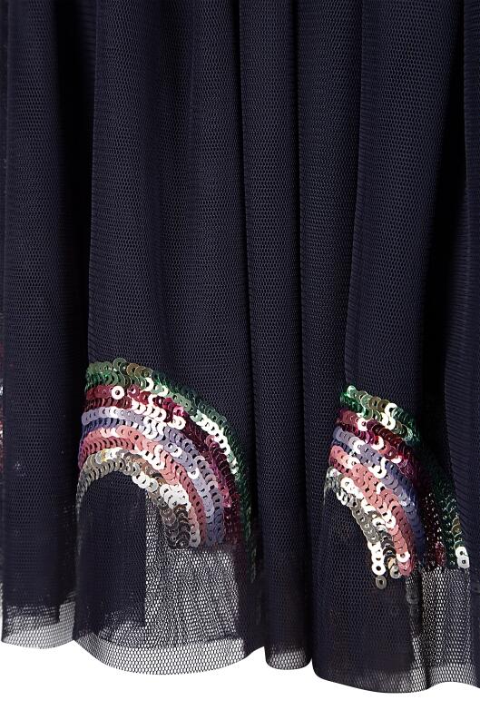 Happy Girls Mädchen Kinder Rock Tüll Regenbogen blau