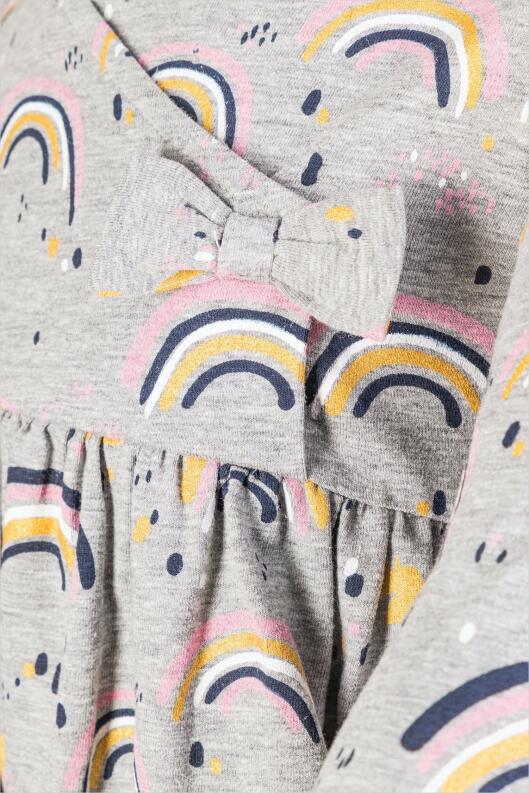 Happy Girls Mädchen Kleid Rainbow grau