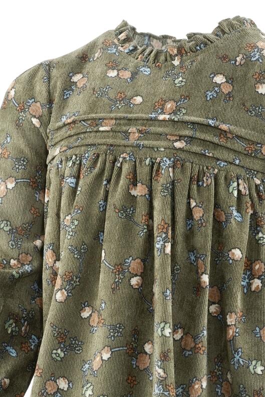Happy Girls Mädchen Kleid Kinderkleid Cord olive