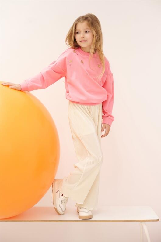 Nono Mädchen Sweatshirt mit Stickerei sparkle rose