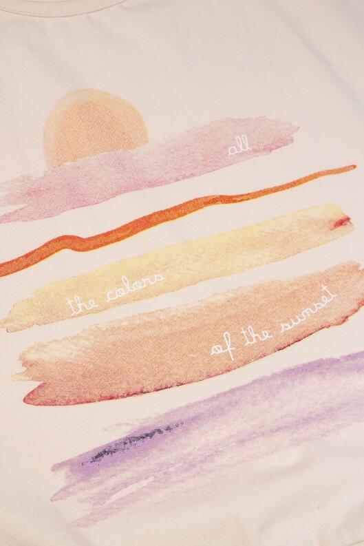 Nono Mädchen T-Shirt Organic Sunset pearled ivory