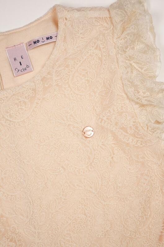 Nono festlicher Mädchen Jumpsuit mit Spitzenoberteil Sand Blush