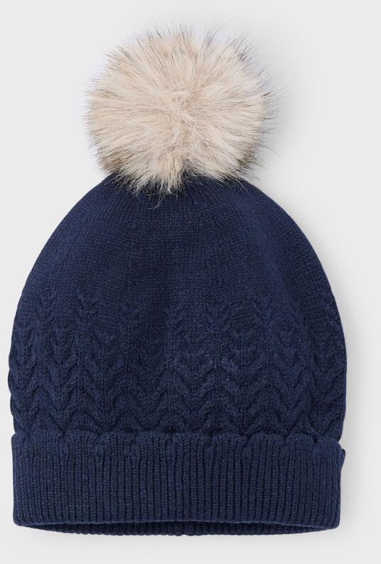 Mayoral Kinder Mädchen Mütze mit Bommel blau