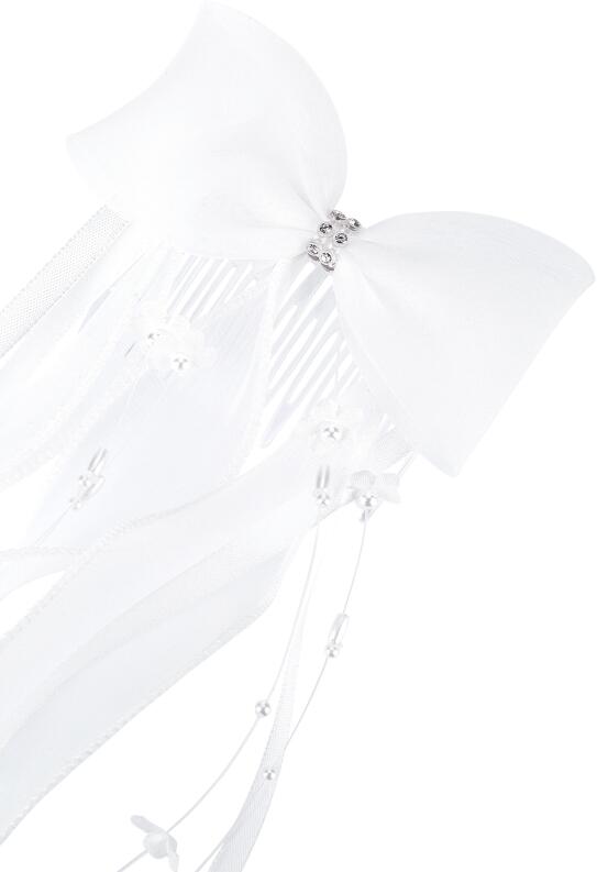 DANAMADE Kommunion Haargesteck Schleife weiß