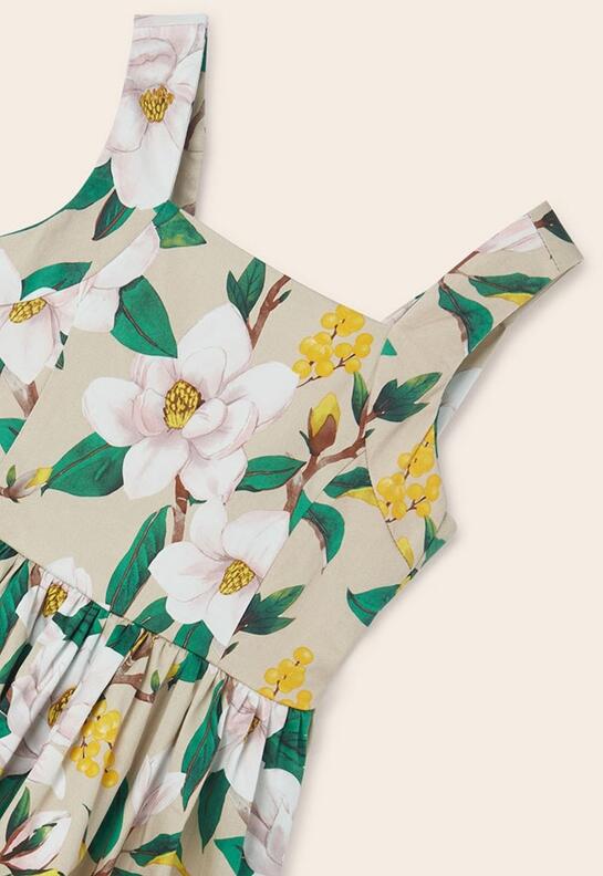 mayoral Mädchen Kleid festlich Satin geblümt