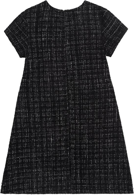 DANAMADE Teens Mädchen Kleid festlich Tweed schwarz hinten