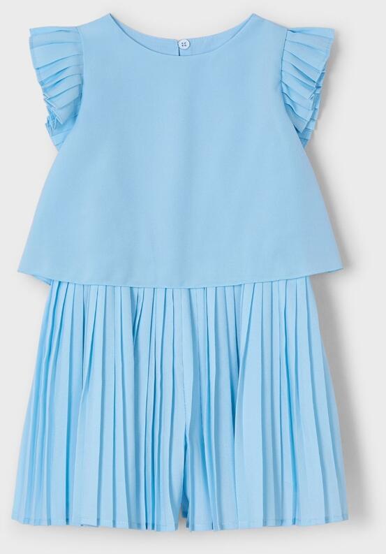 Mayoral festlicher Mädchen Jumpsuit Plissee hellblau