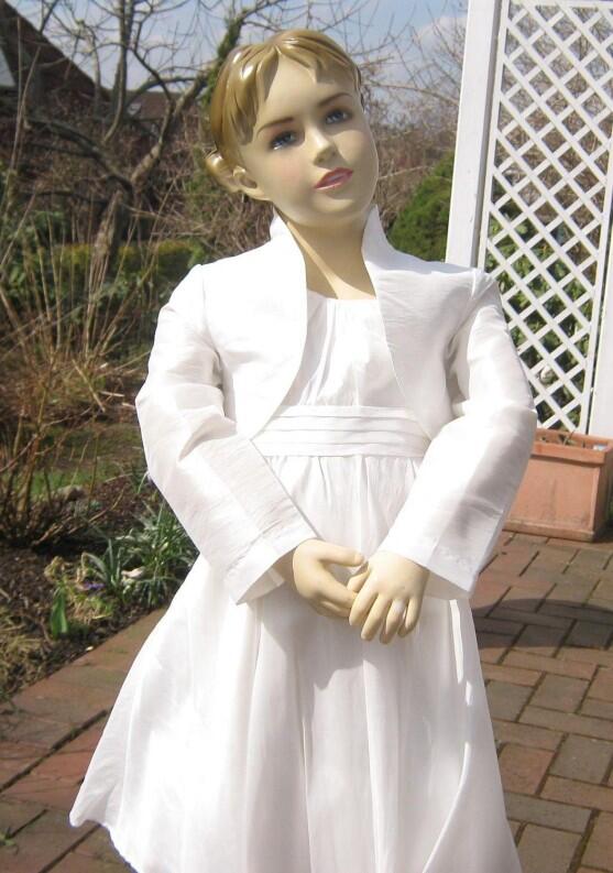 Kinder Bolero Satin festlich ecru