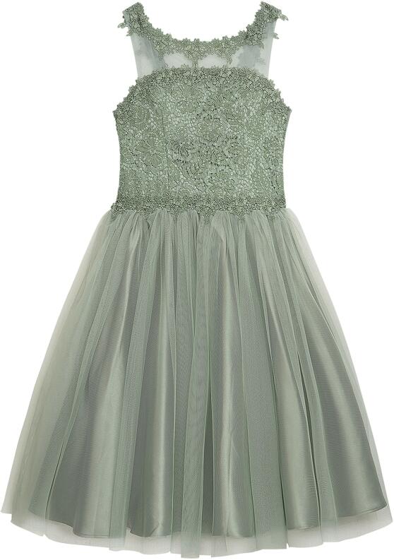 Danamade festliches Teens Mädchen Kleid Celia grün