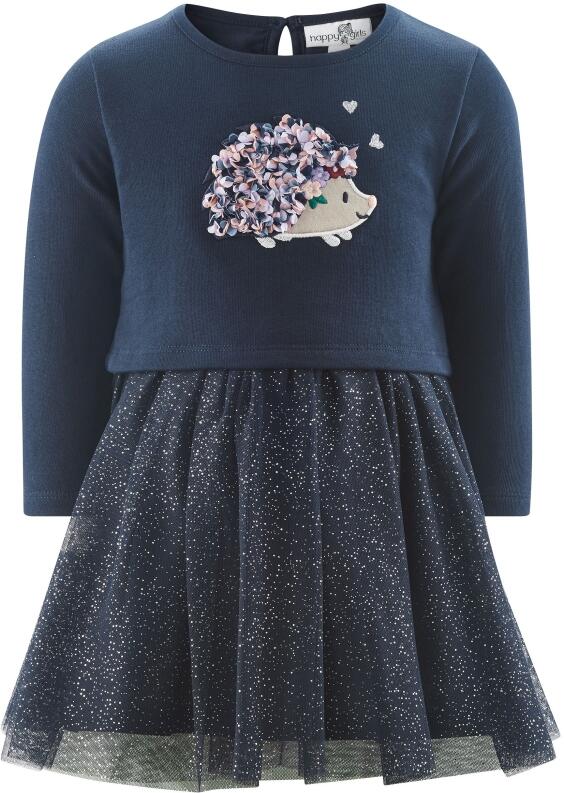 Happy Girls Mädchen Kinder Kleid Igel blau
