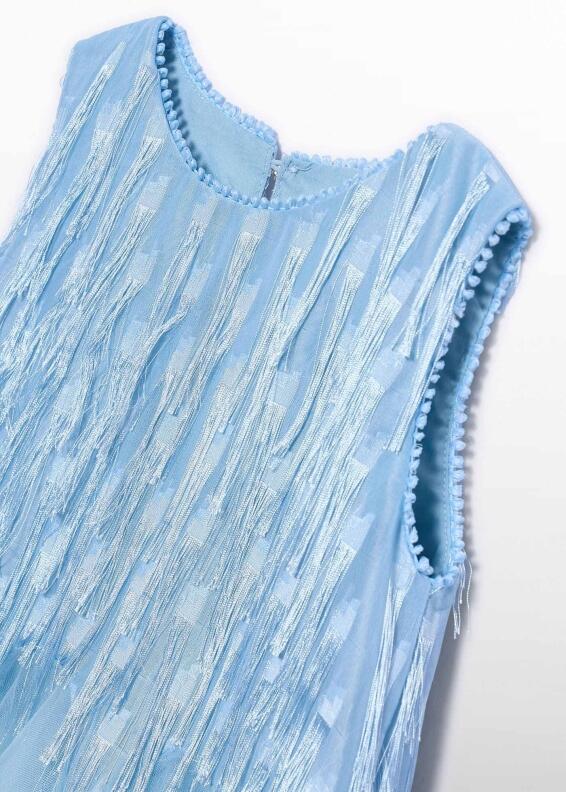 abel & lula Teens Mädchen Kleid festlich Fransen hellblau