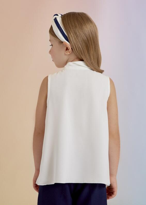 abel & lula Mädchen Bluse festlich Chiffon weiß