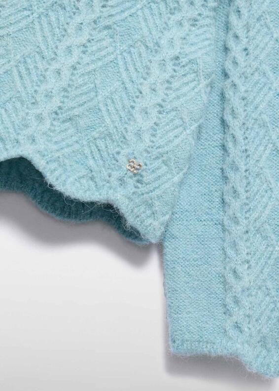 abel & lula Mädchen Glitzer Pullover Ajour blau