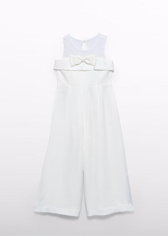 abel & lula Mädchen Jumpsuit festlich Schleife ecru