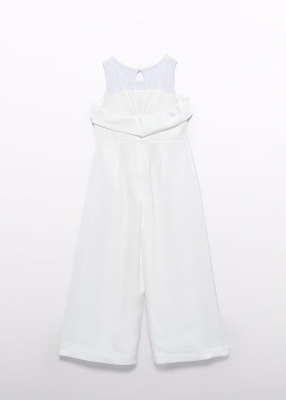 abel & lula Mädchen Jumpsuit festlich Schleife ecru