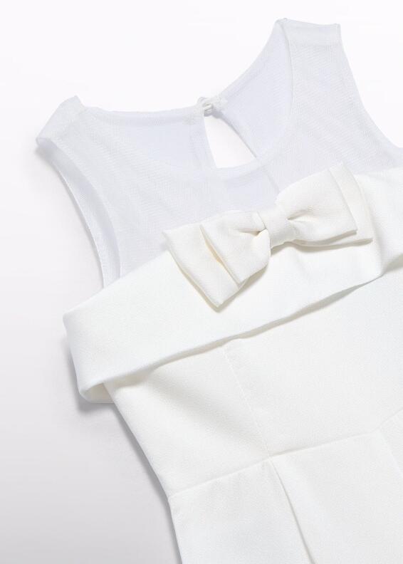 abel & lula Mädchen Jumpsuit festlich Schleife ecru