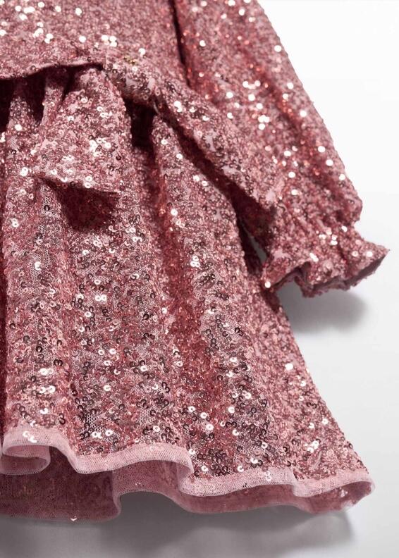 abel & lula Mädchen Kinder Kleid festlich Pailletten rosa