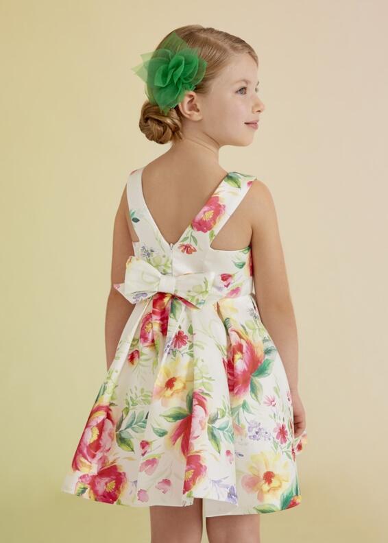 abel & lula Mädchen Kleid festlich Satin geblümt