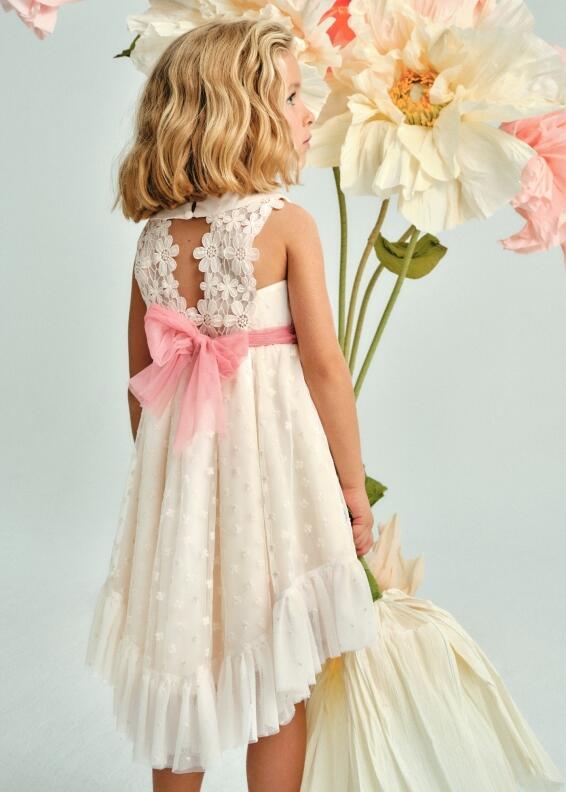 abel & lula Mädchen Kleid festlich Tüll beige