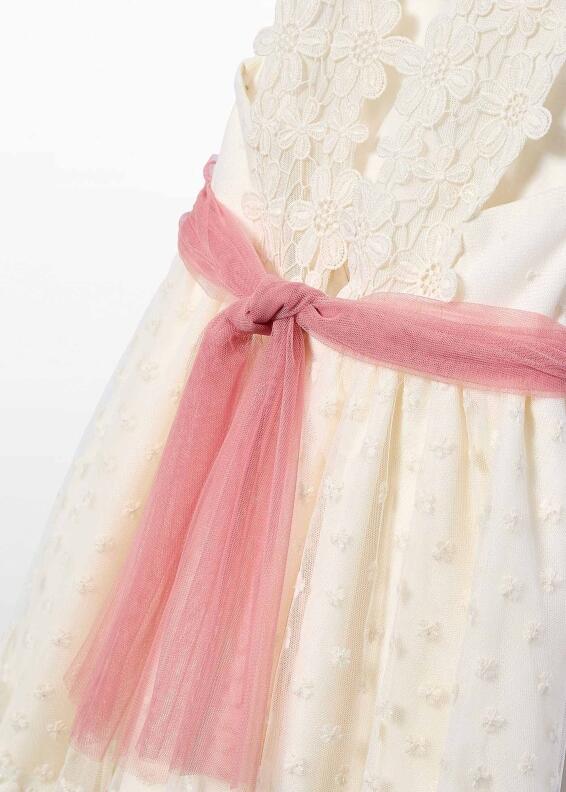 abel & lula Mädchen Kleid festlich Tüll beige