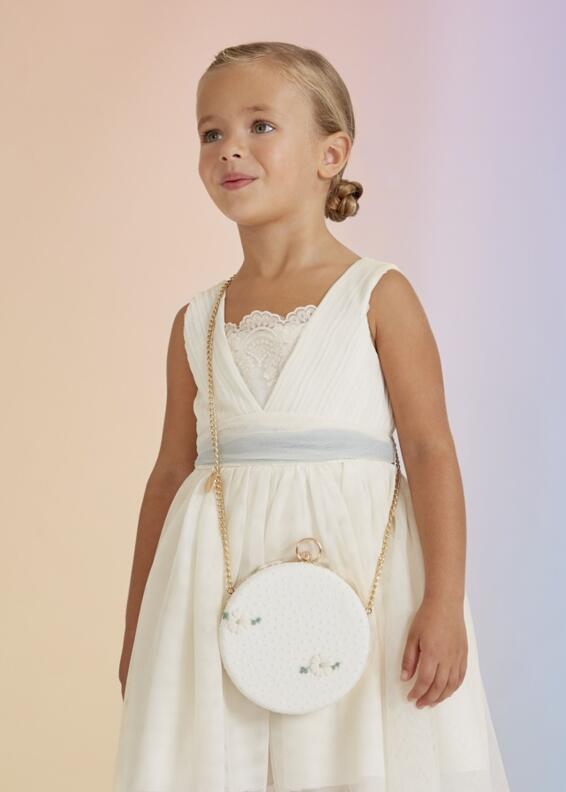 abel & lula Mädchen Umhängetasche Clutch Tüll ecru