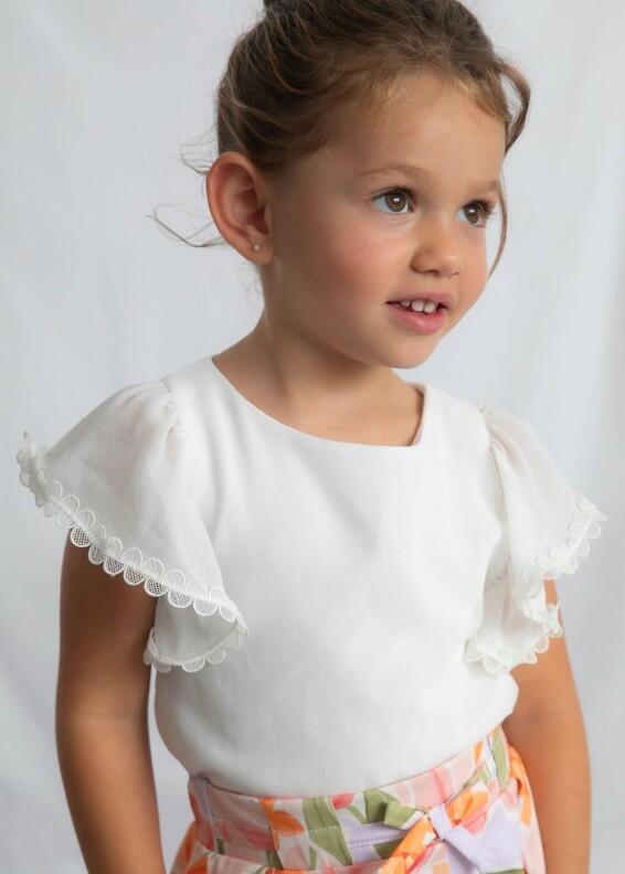 mayoral Kinder Mädchen Bluse Tunika Chiffon ecru