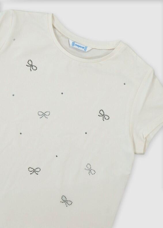 mayoral Kinder Mädchen Shirt mit Schleifen beige