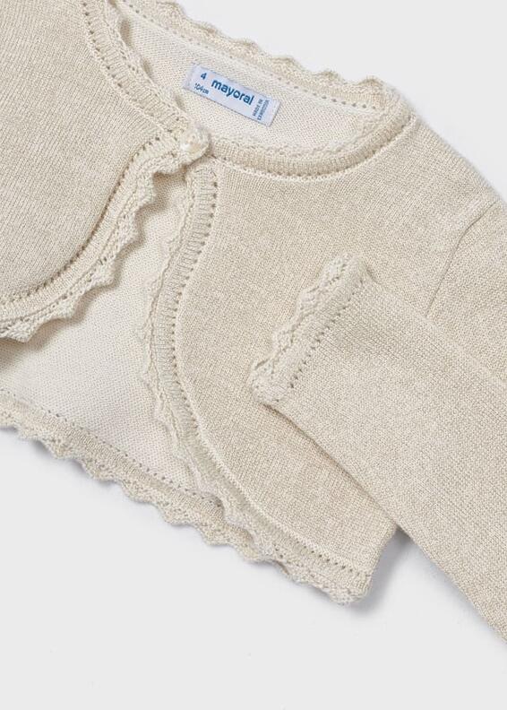 mayoral Mädchen Bolero Gold-Glitzer beige