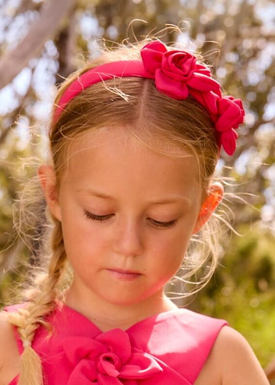 mayoral Mädchen Haarreif aus Crepe Blumen pink