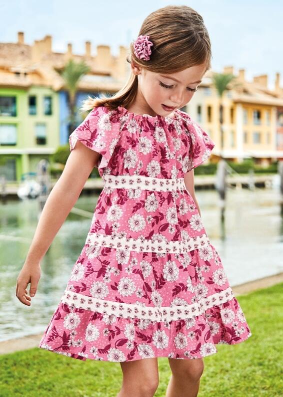 mayoral Mädchen Kleid Sommerkleid Peonia geblümt