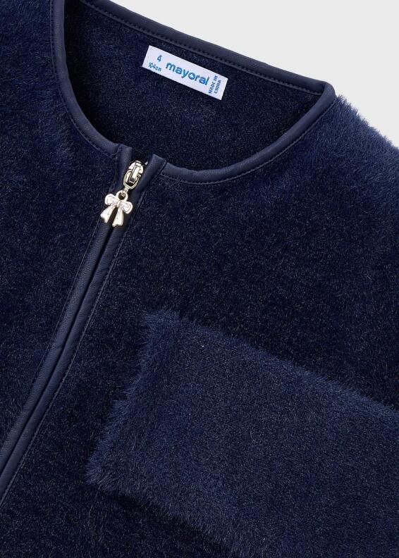 mayoral Mädchen Strickjacke mit Reißverschluss blau