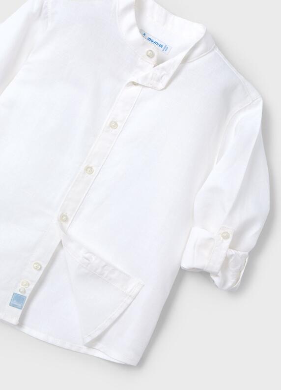 Mayoral festliches Jungen Hemd Oberhemd mit Leinen weiß
